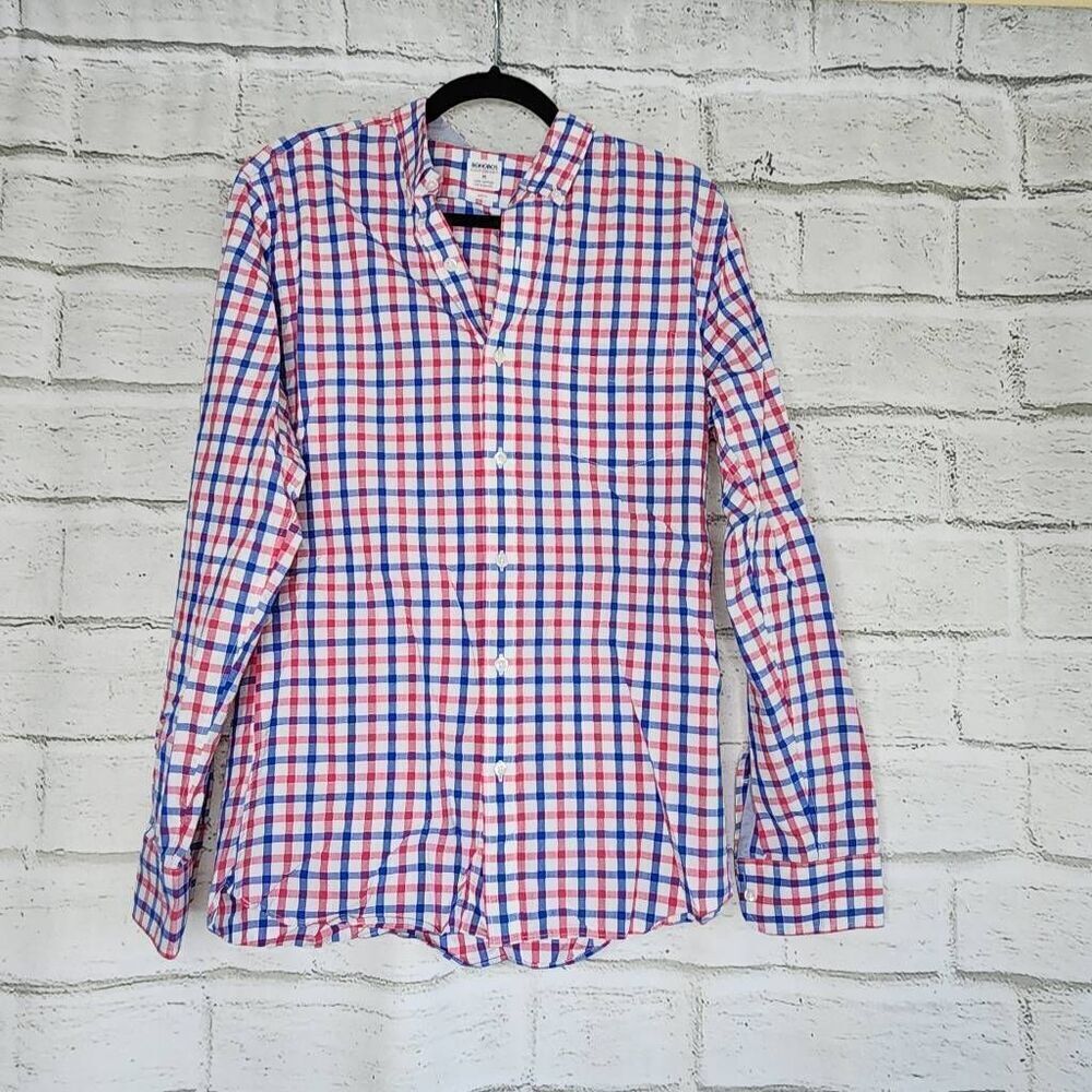Bonobos Mens Plaid Long Sleeve Slim Fit Button Down Shirt Medium Cotton